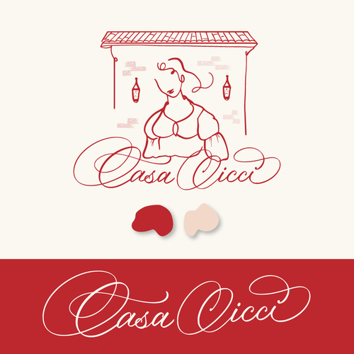 Italian cuisine logo with the title 'Casa Cicci - Italian Restaurant Logo'