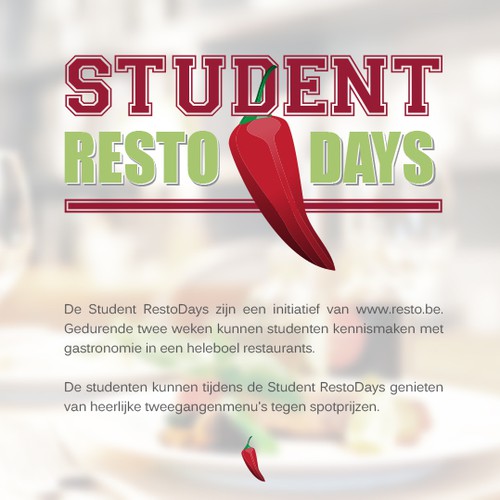 Student logo with the title 'Create a modern logo for a gastronomic event for students. '