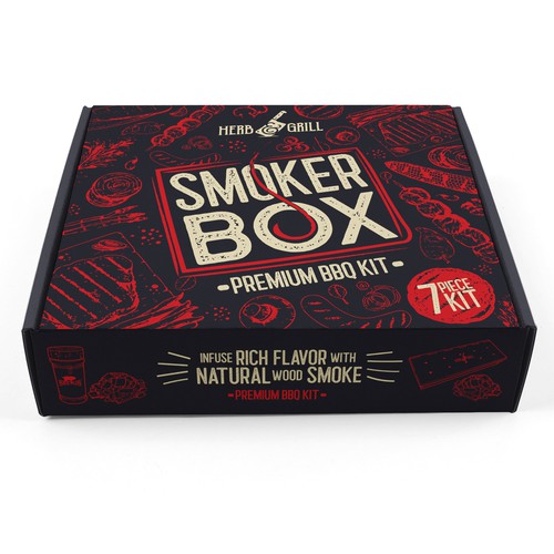 Barbeque packaging with the title 'Box Design'