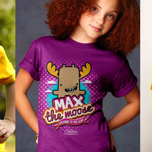 Camp design with the title 'Cartoon T-shirts!'