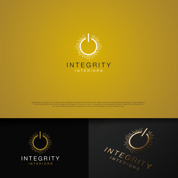 Recording studio logo with the title 'Integrity Interiors'