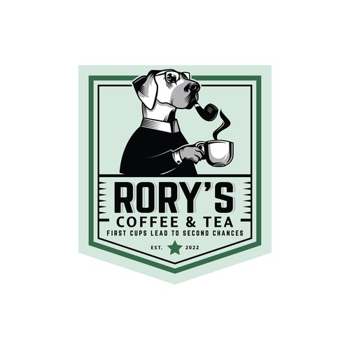 Tea logo with the title 'Rory's coffee and tea '