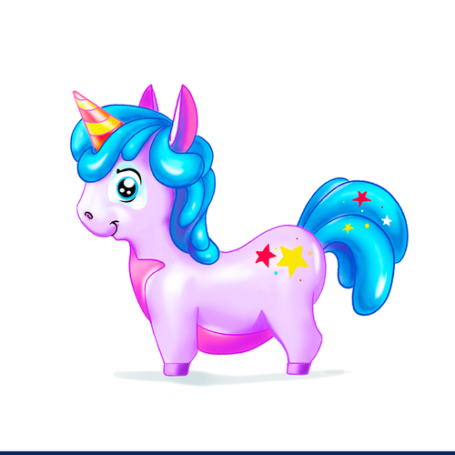 Fairy design with the title 'Unicorn bouncing toy (hopper toy) design concept - one of 5 designs.'