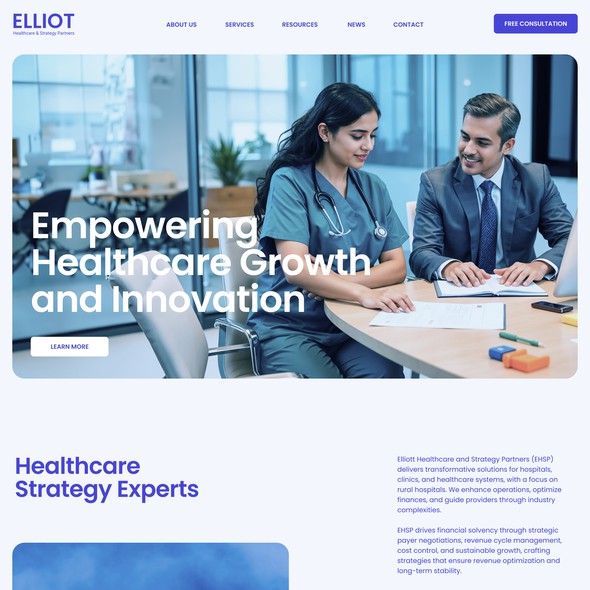 Modern website with the title 'Modern website for Healthcare Growth and Innovation company'