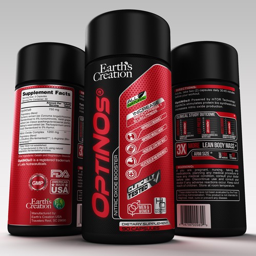 Sports label with the title 'nitric oxide booster'