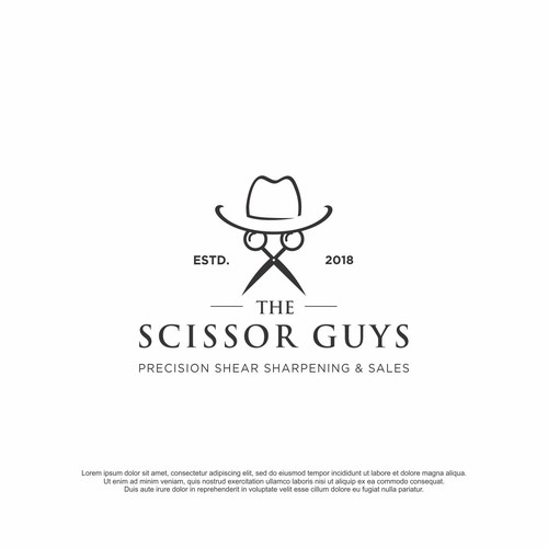 Barber design with the title 'THE SCISSOR GUYS'
