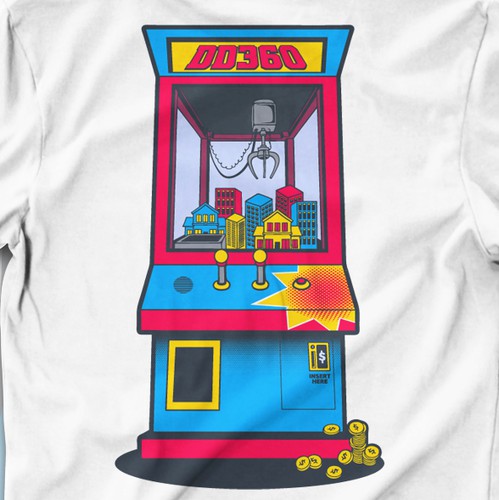 Money t-shirt with the title 'Design toy machine real estate and tech theme'