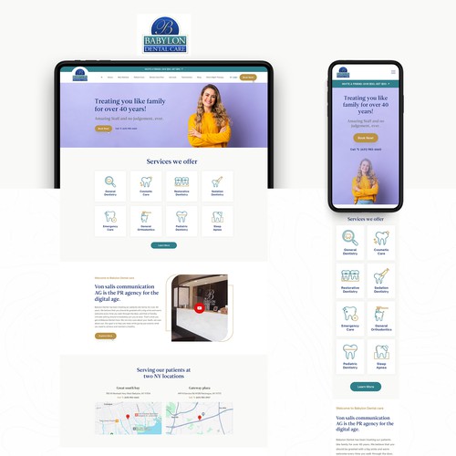 Dental website with the title 'Design for Dentist Clinic'