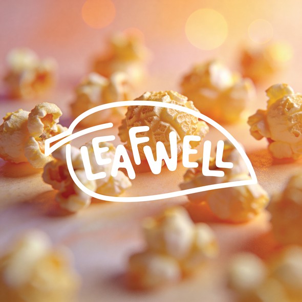 Hand-drawn brand with the title 'LEAFWELL logo & branding'