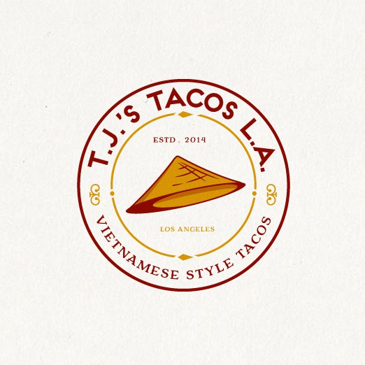 Modern vintage logo with the title 'logo for t.j. tacos l.a'