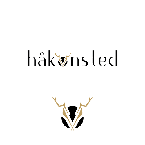 Moose logo with the title 'håkonsted - Create a Nordic inspired logo for innovative premium electrical appliances'