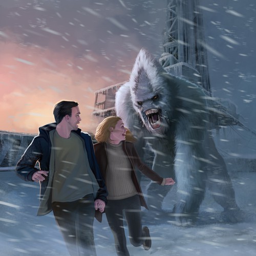 Sci-fi illustration with the title 'Book cover'