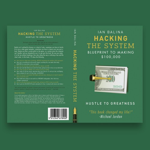 Motivational book cover with the title 'Book Cover for HACKING the SYSTEM'