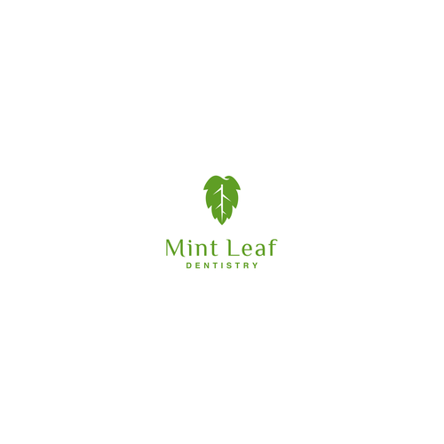 Dental logo with the title 'Mint leaf dentistry '