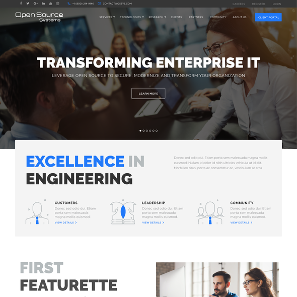 IT website with the title 'Clean & Modern Design for IT Site'