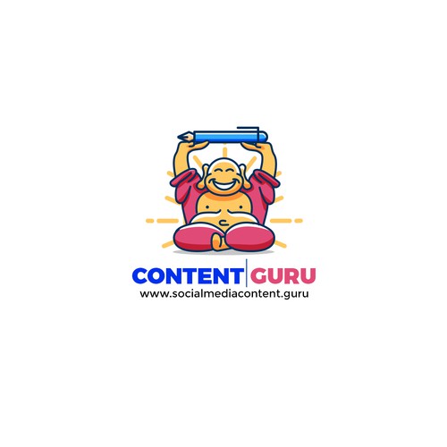 Guru logo with the title 'Laughing Buddha Mascot'