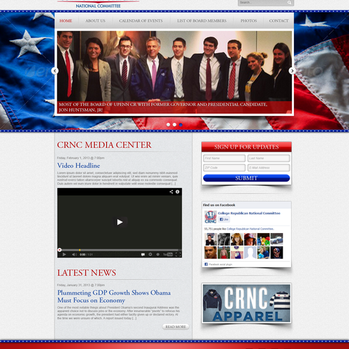 Education website with the title 'University of Pennsylvania College Republicans needs a new website design'