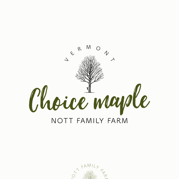 Maple design with the title 'Logo design for 'Choice Maple' of Nott Family Farm - maple products seller'