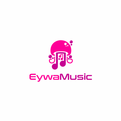 Neon pink logo with the title 'Logo design for Entertainment & The Arts'