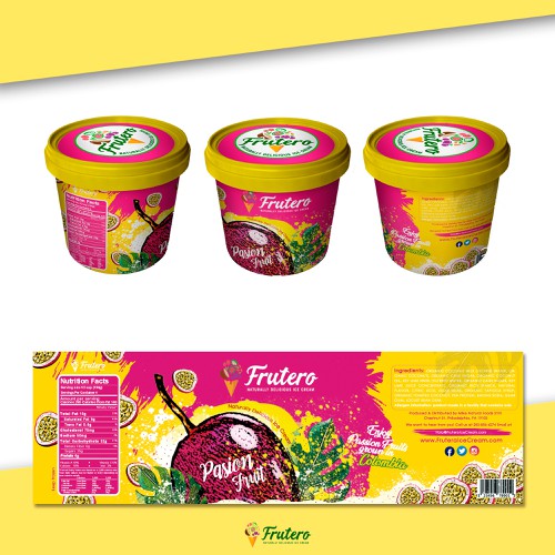 Ice cream label with the title 'Ice crean label "Frutero"'