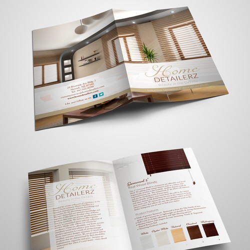 Window design with the title 'High class modern style brochure'