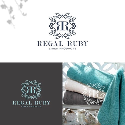 Mediterranean logo with the title 'REGAL RUBY - linen products'