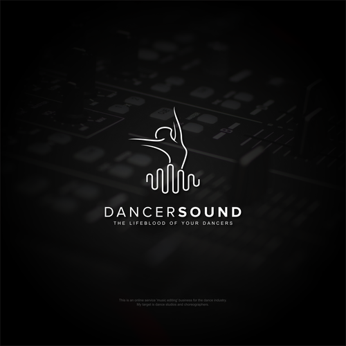 Dance logo with the title 'Create a powerfully poppin' edgy yet sophisticated logo for a website geared around dancers & music'
