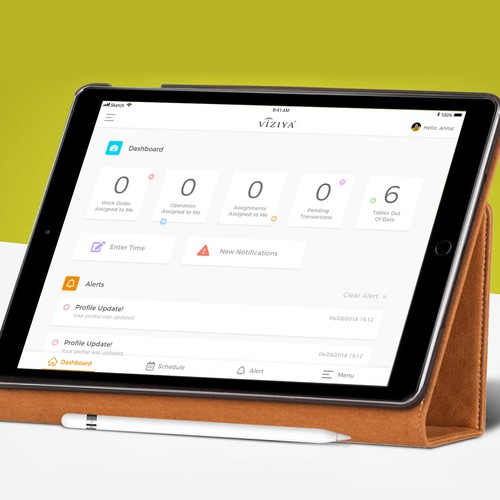 CRM design with the title 'Viziya Apps'