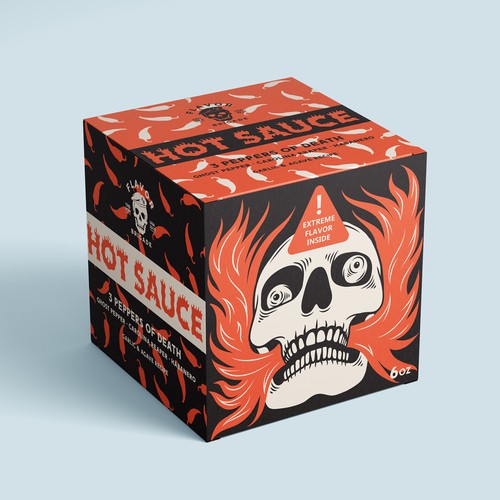 Hot sauce design with the title 'Hot Sauce Box'