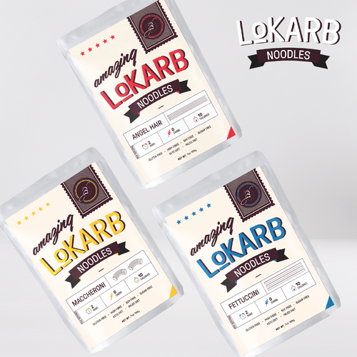 Rustic label with the title 'Retro label concept for Lokarb Noodles'