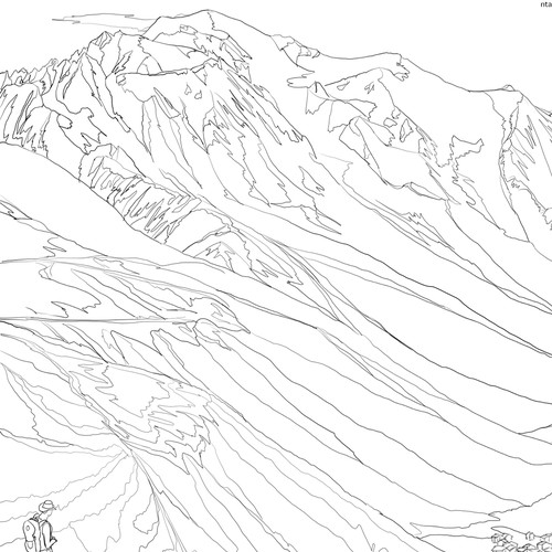 Coloring book artwork with the title 'Illustration for an adult coloring books.'