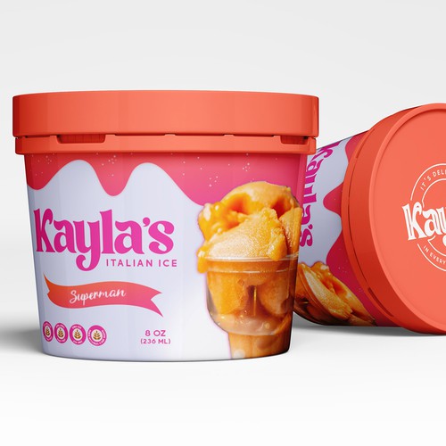 Ice cream label with the title 'Italian ice cup designing'