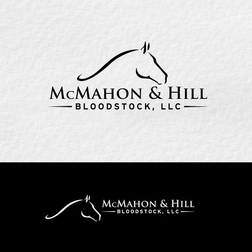 Equine design with the title 'Sophisticated logo for thoroughbred racing facility'
