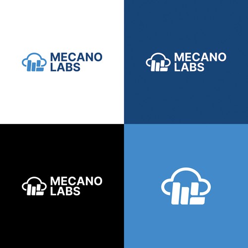 Cloud computing logo with the title 'Mecano Labs Logo'