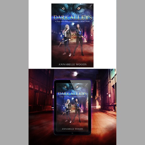 Paranormal book cover with the title 'contest:eBook cover for lesbian romance/urban fantasy story (werewolves and lesbians!)'