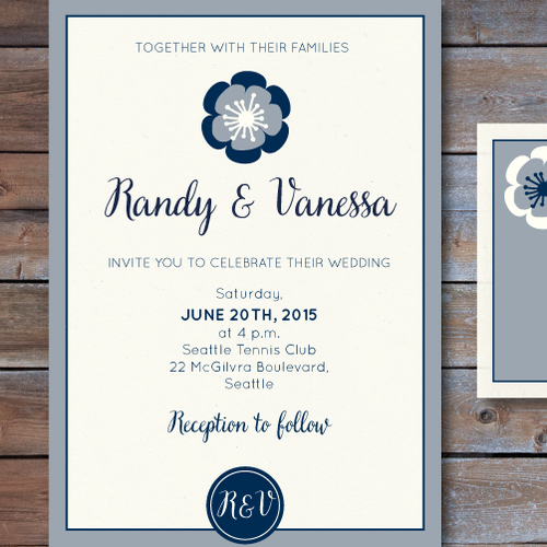 Navy design with the title 'Create a modern, unique, and trend-forward wedding invitation.'