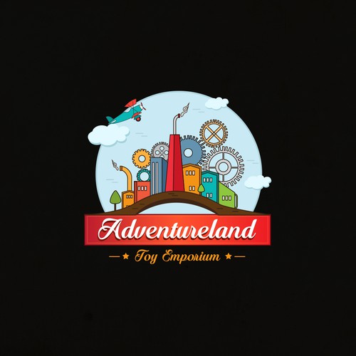 Emporium logo with the title 'Adventureland Toy Emporium'