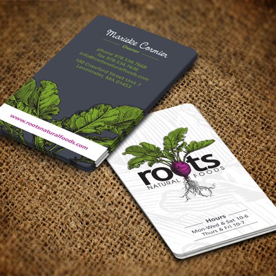 Roots Natural Foods needs a new unique amazing business card