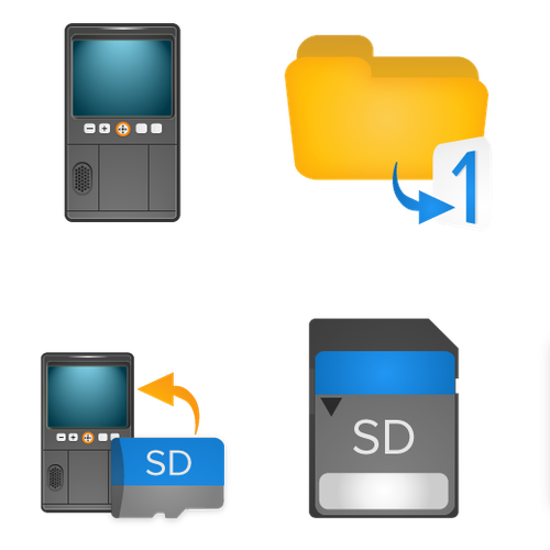 High-quality design with the title 'icons for backup photo device '