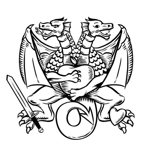 Dragon artwork with the title 'Medieval dragon'