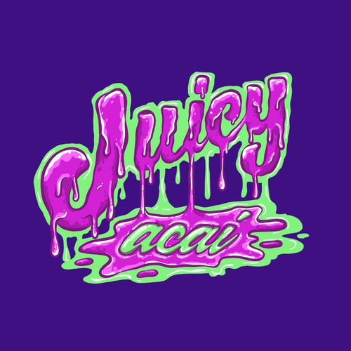 Street art design with the title 'Juicy Slime Logo Urban'