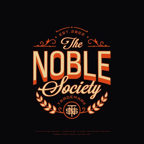 Vintage logo with the title 'The Noble Society'