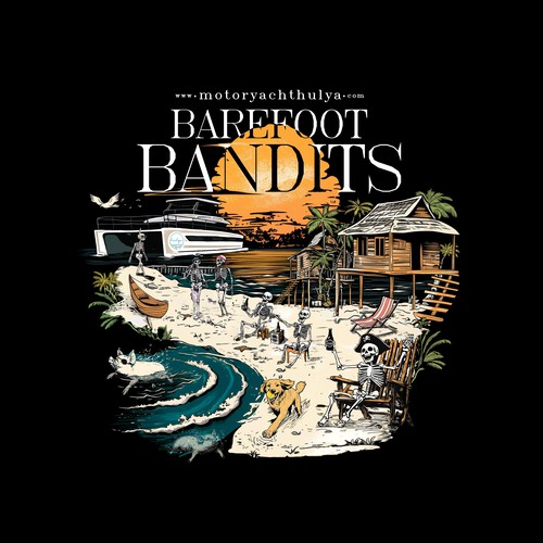 Beer t-shirt with the title 'Barefoot Bandits'