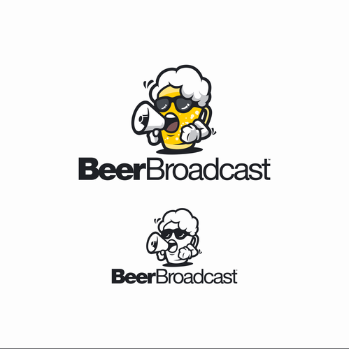 Sunglasses design with the title 'yelling beer'