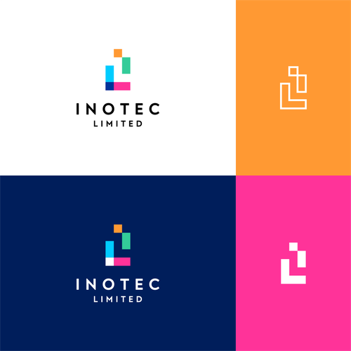 Technology brand with the title 'concept idea : combine initial I & L with pixel '