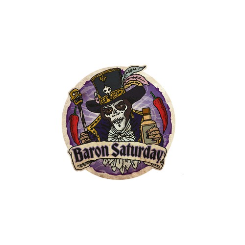 Steampunk logo with the title 'baron saturday  rum and tequila magasin'