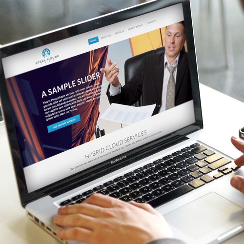 Corporate website with the title 'website design for Steel House Labs'