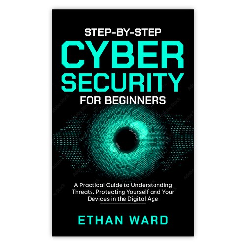Computer book cover with the title 'step-by-step cyber security for beginners'