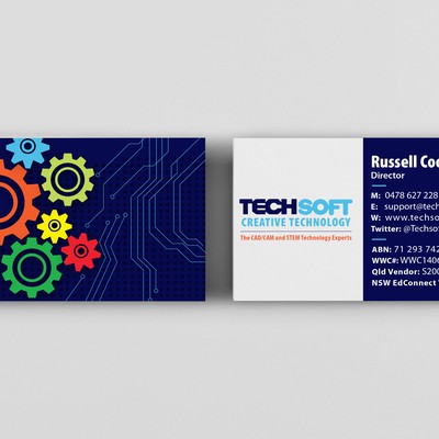 Business card design for TechSoft