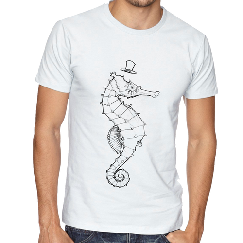 Sea t-shirt with the title 'Seahorse Drawing'